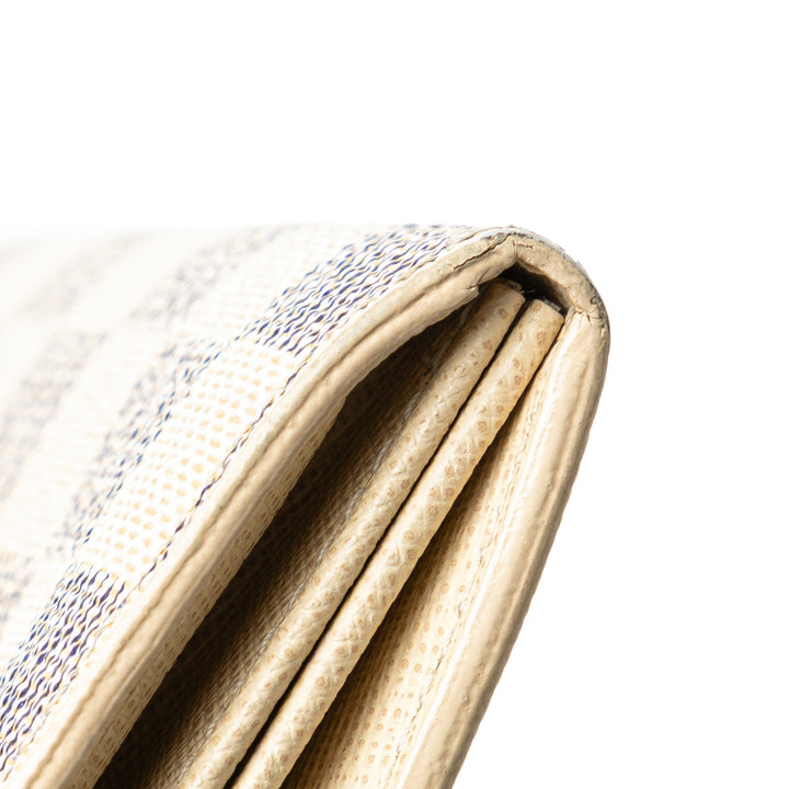 Damier Azur Sarah Long Wallet White - Gaby Paris