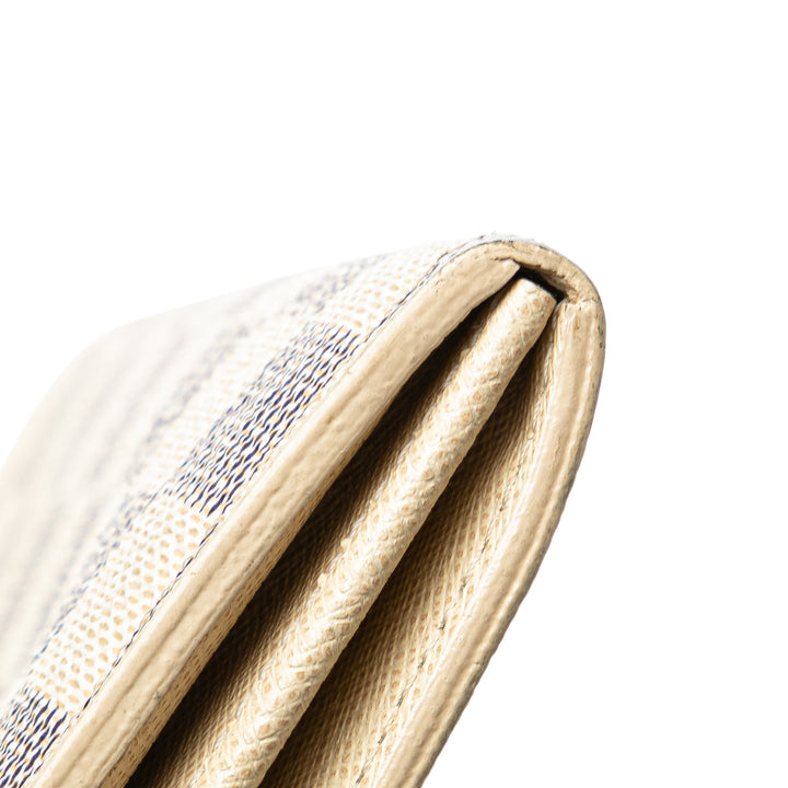 Damier Azur Sarah Long Wallet White - Gaby Paris