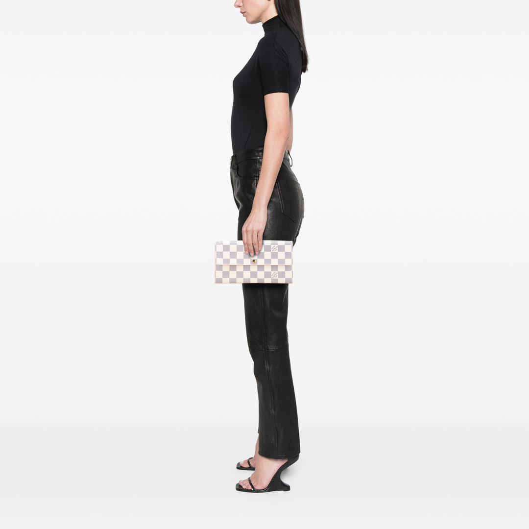 Damier Azur Sarah Long Wallet White - Gaby Paris