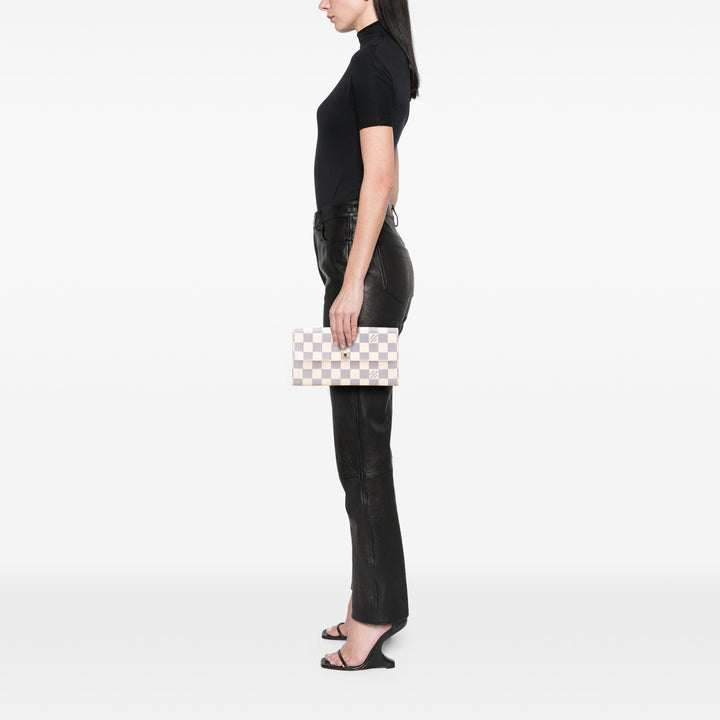 Damier Azur Sarah Long Wallet White - Gaby Paris