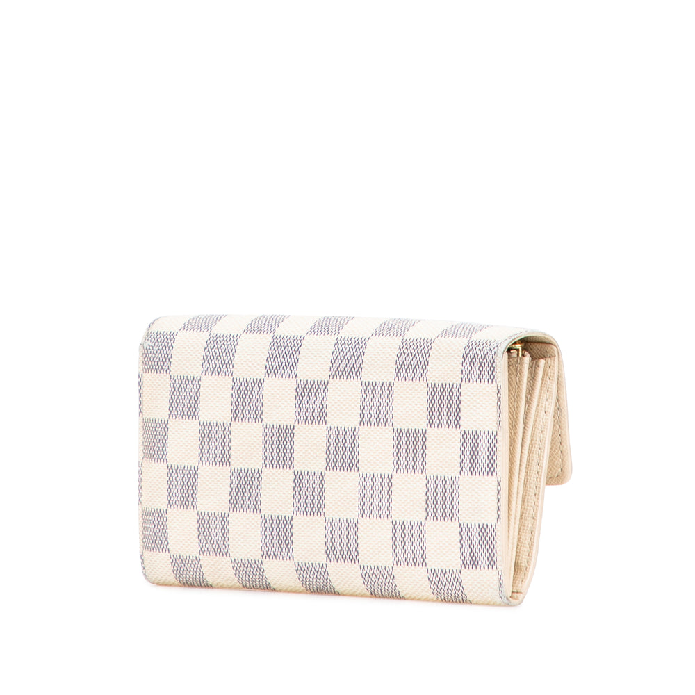 Damier Azur Sarah Long Wallet White - Gaby Paris