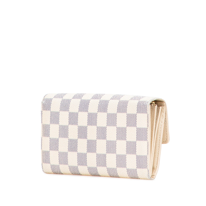 Damier Azur Sarah Long Wallet White - Gaby Paris