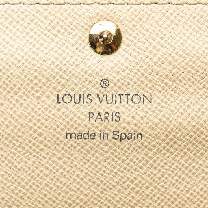 Damier Azur Sarah Long Wallet White - Gaby Paris