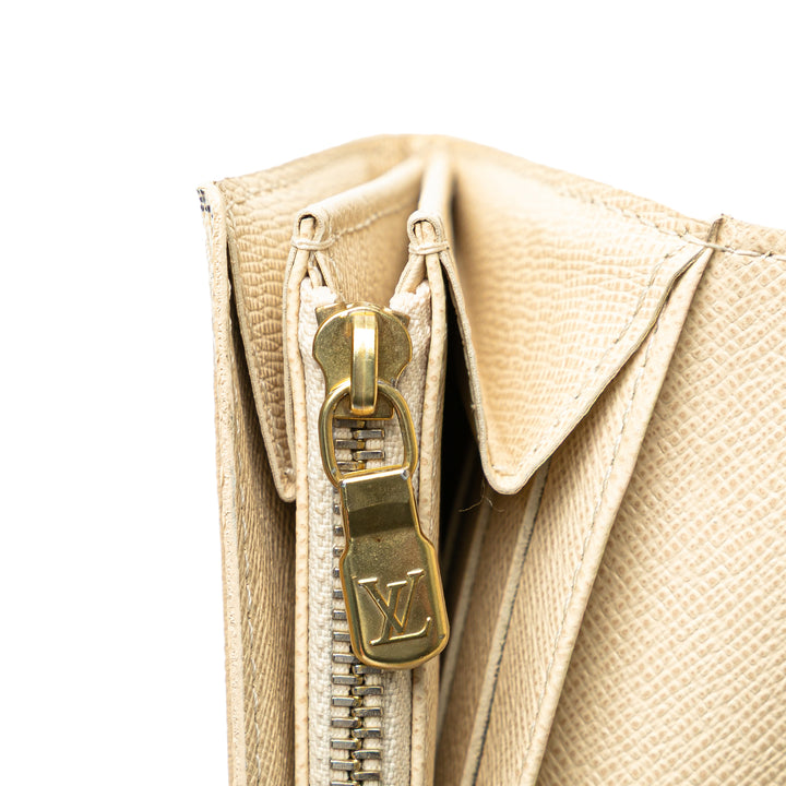 Damier Azur Sarah Long Wallet White - Gaby Paris