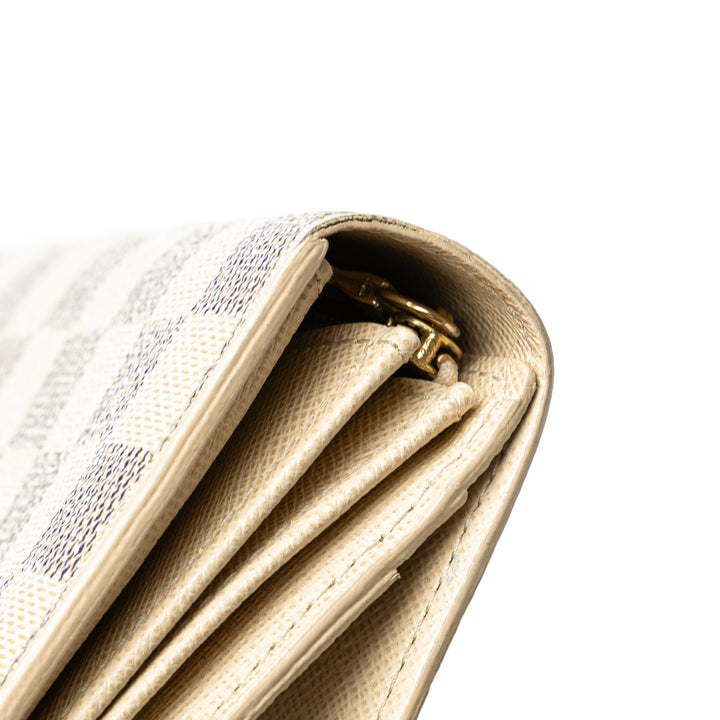 Damier Azur Sarah Long Wallet White - Gaby Paris
