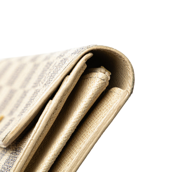Damier Azur Sarah Long Wallet White - Gaby Paris