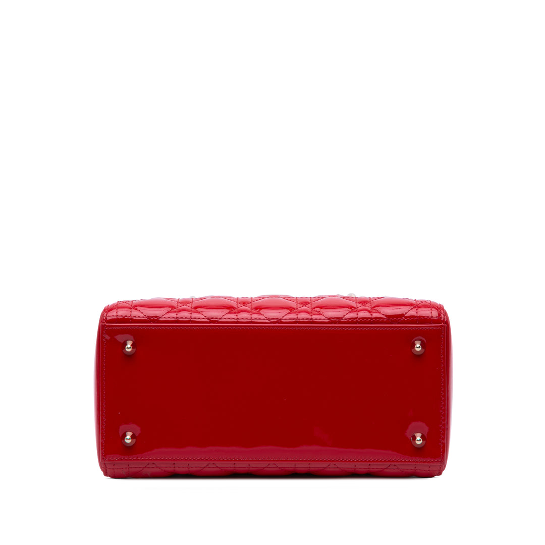 Medium Patent Cannage Lady Dior Red - Gaby Paris