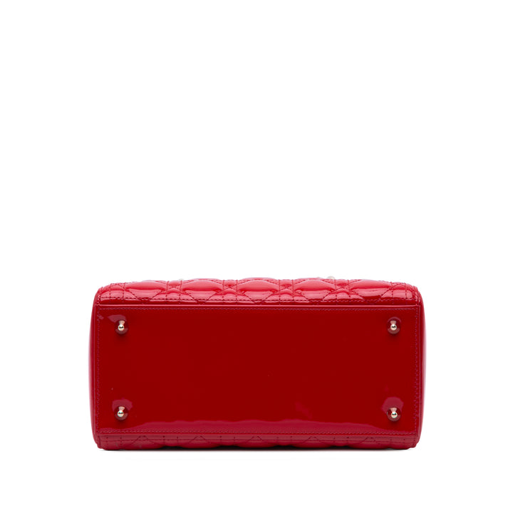 Medium Patent Cannage Lady Dior Red - Gaby Paris