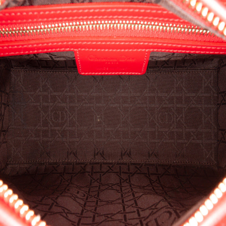 Medium Patent Cannage Lady Dior Red - Gaby Paris