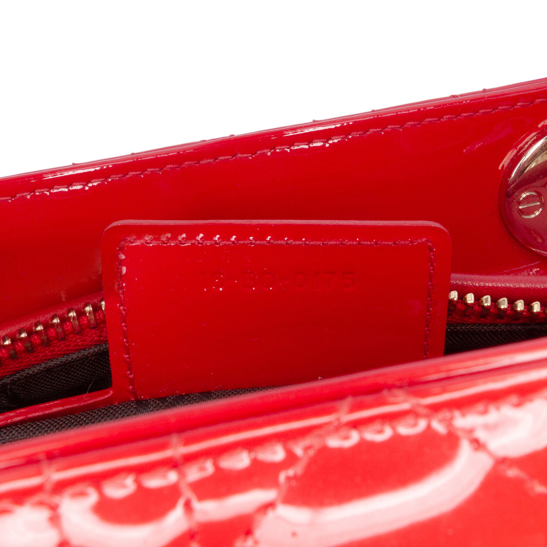 Medium Patent Cannage Lady Dior Red - Gaby Paris