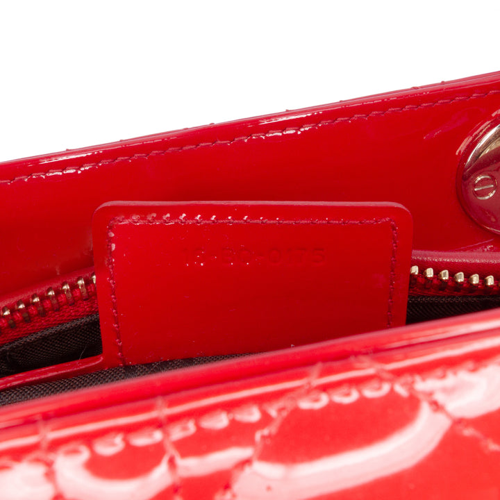 Medium Patent Cannage Lady Dior Red - Gaby Paris