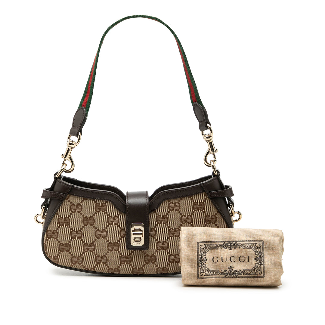 GG Web Moon Side Sac Mini Beige