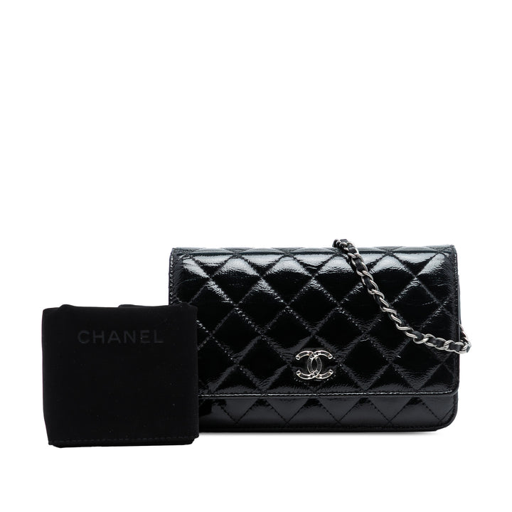 Chanel CC Matelassé Cuir verni Wallet on Chain – GABY PARIS Authentique