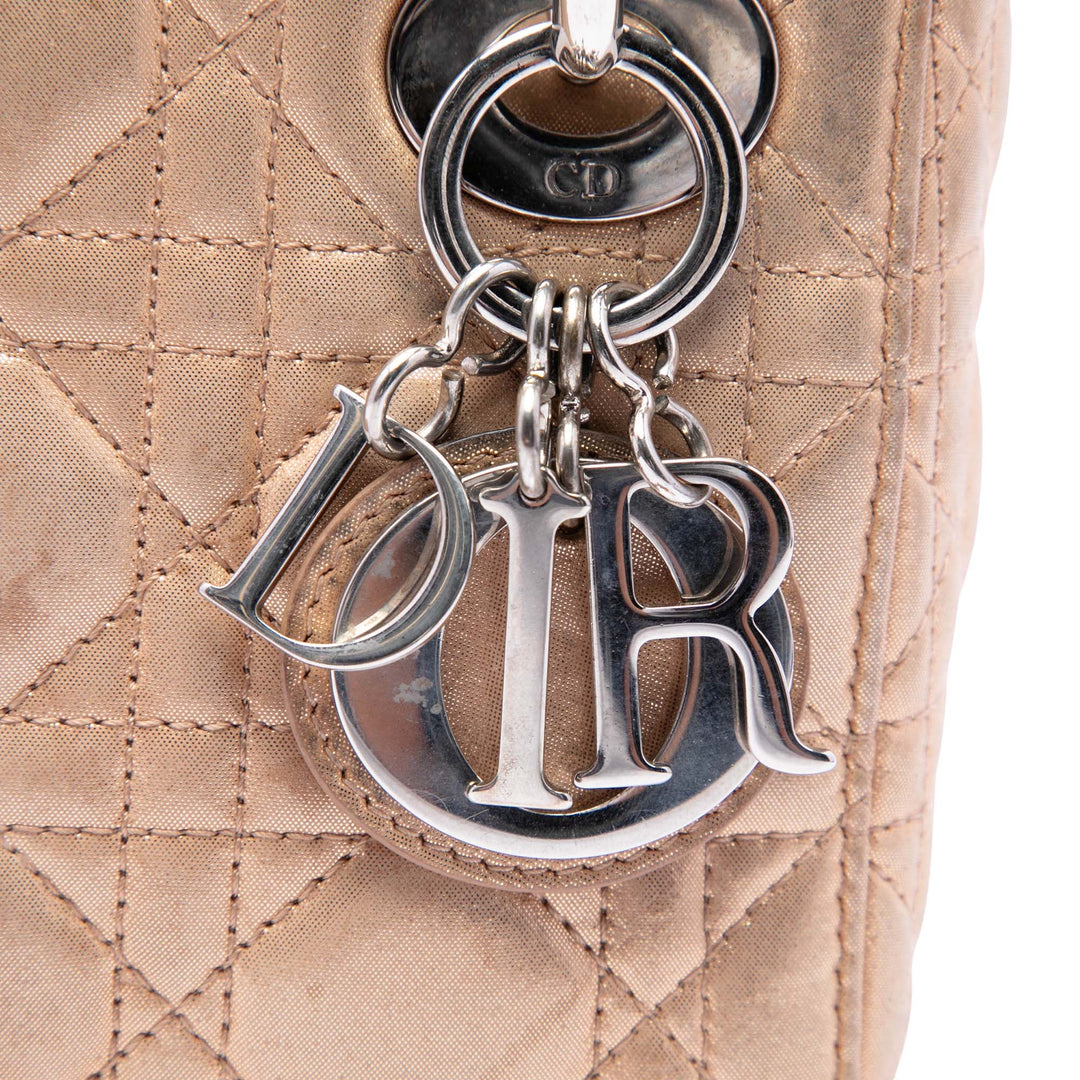 Dior Lady Dior Métallisé Cannage Mini Cuir d'agneau Rose – vue 5 – GABY PARIS
