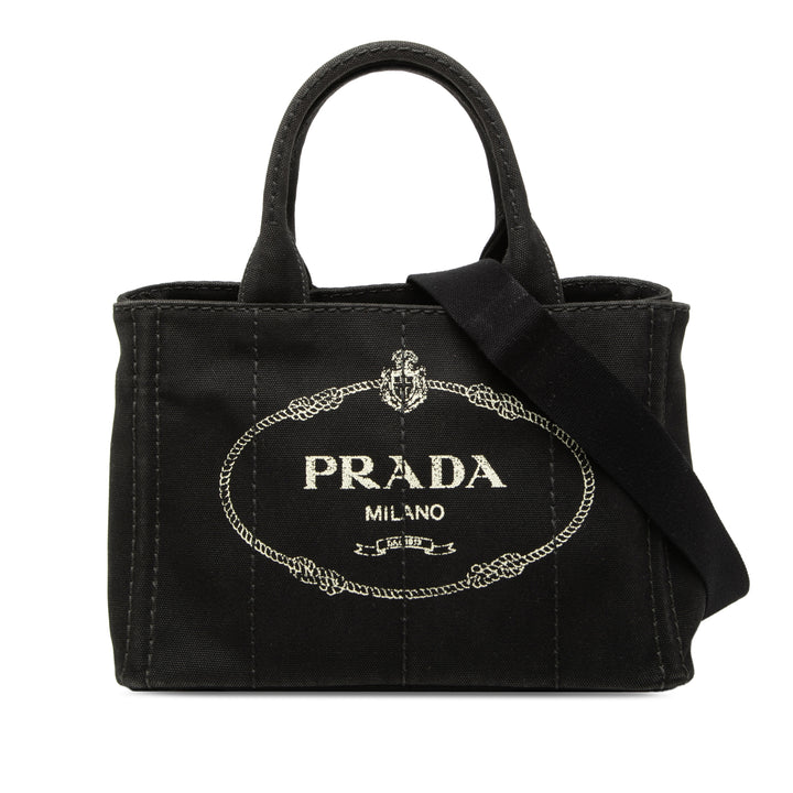 Prada Small Toile Canapa Logo Sac
