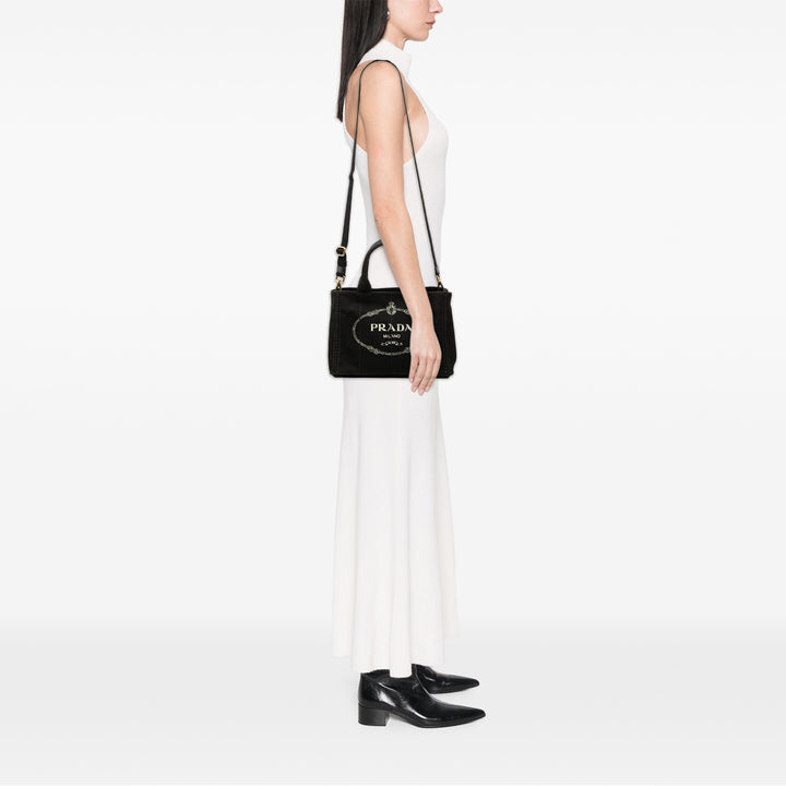 Prada Small Toile Canapa Logo Sac
