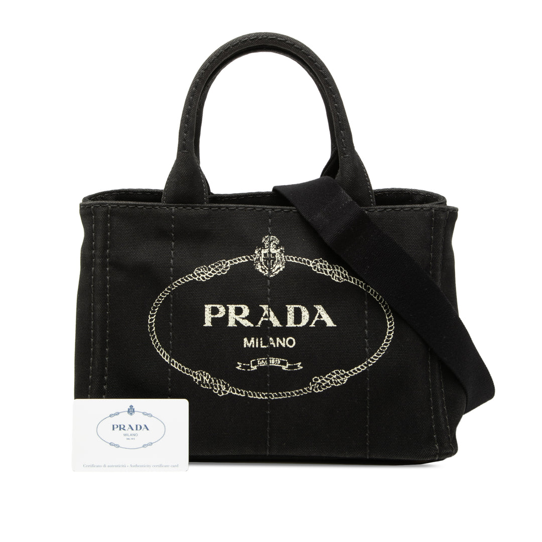 Prada Small Toile Canapa Logo Sac