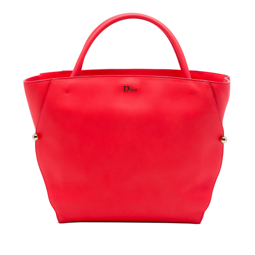 Dior Diorbar Cabas Moyen Cuir de veau lisse Rouge – vue principale – GABY PARIS