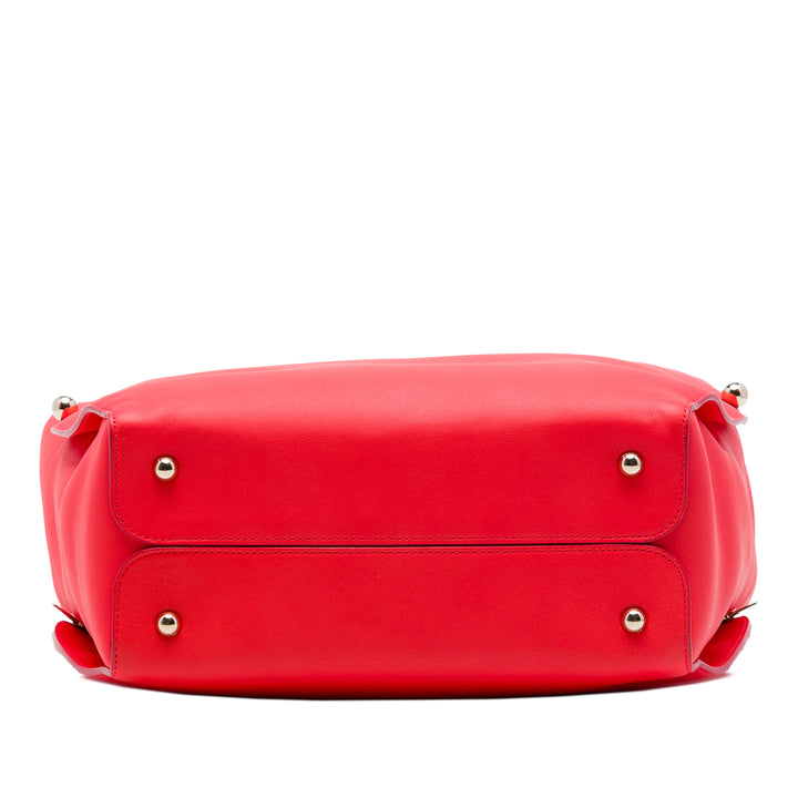Dior Diorbar Cabas Moyen Cuir de veau lisse Rouge – vue 3 – GABY PARIS