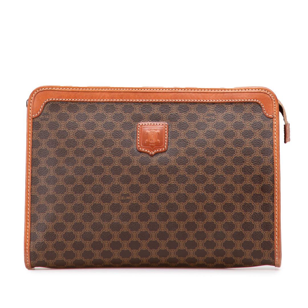 Macadam Coated Canvas Clutch Brown - Gaby Paris