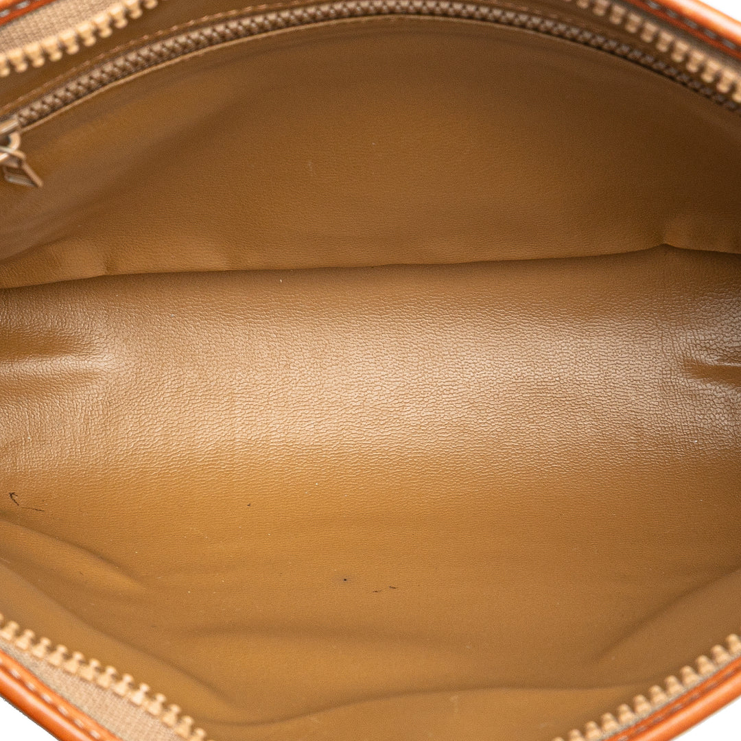 Macadam Coated Canvas Clutch Brown - Gaby Paris