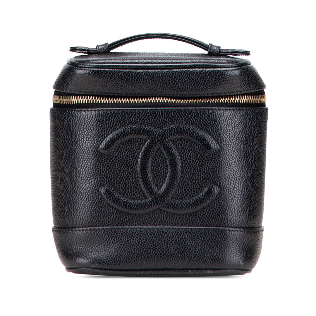 CC Caviar Vanity Bag Black - Gaby Paris