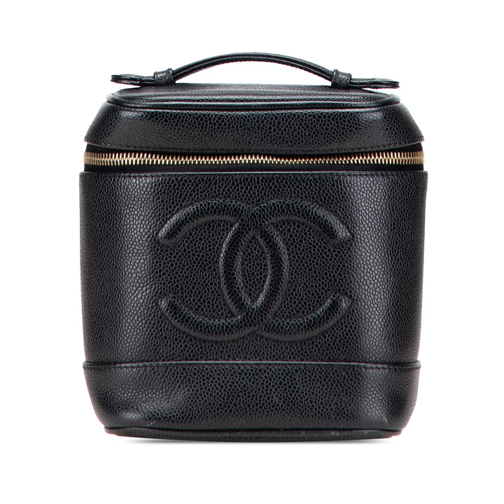 CC Caviar Vanity Bag Black - Gaby Paris