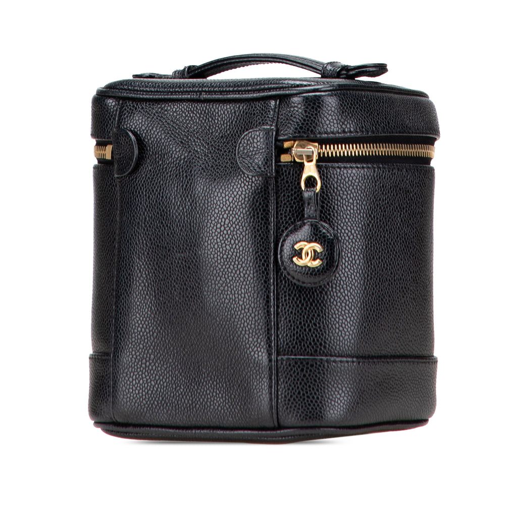 CC Caviar Vanity Bag Black - Gaby Paris