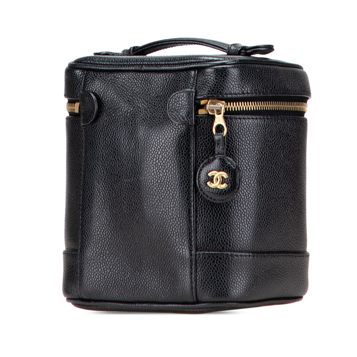 CC Caviar Vanity Bag Black - Gaby Paris