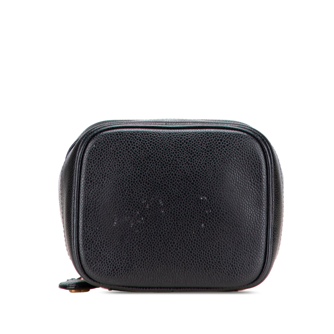 CC Caviar Vanity Bag Black - Gaby Paris