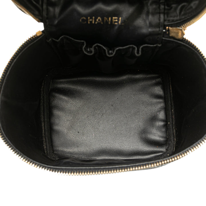 CC Caviar Vanity Bag Black - Gaby Paris