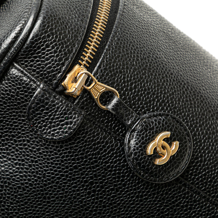 CC Caviar Vanity Bag Black - Gaby Paris
