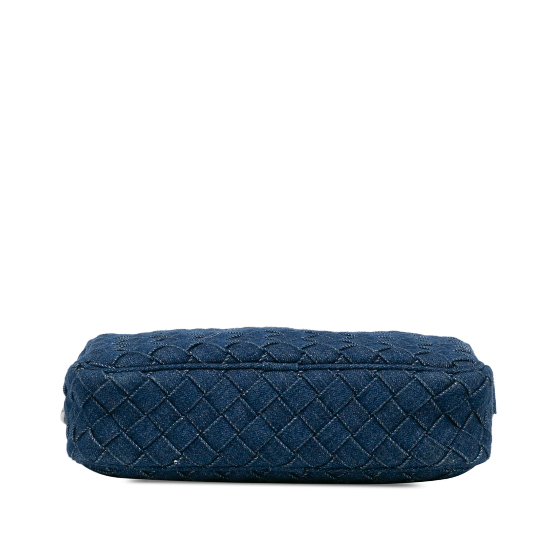 Bottega Veneta Small Jean Intreccio Sac caméra Bleu