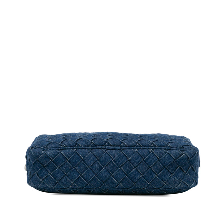 Bottega Veneta Small Jean Intreccio Sac caméra Bleu