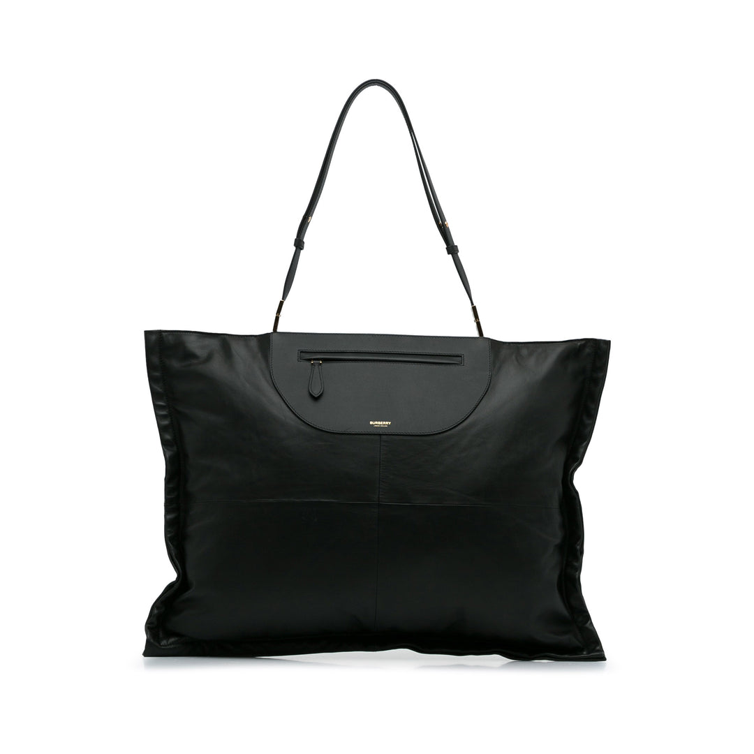 Burberry Lambskin Olympia Scarf Tote Black - GABY PARIS