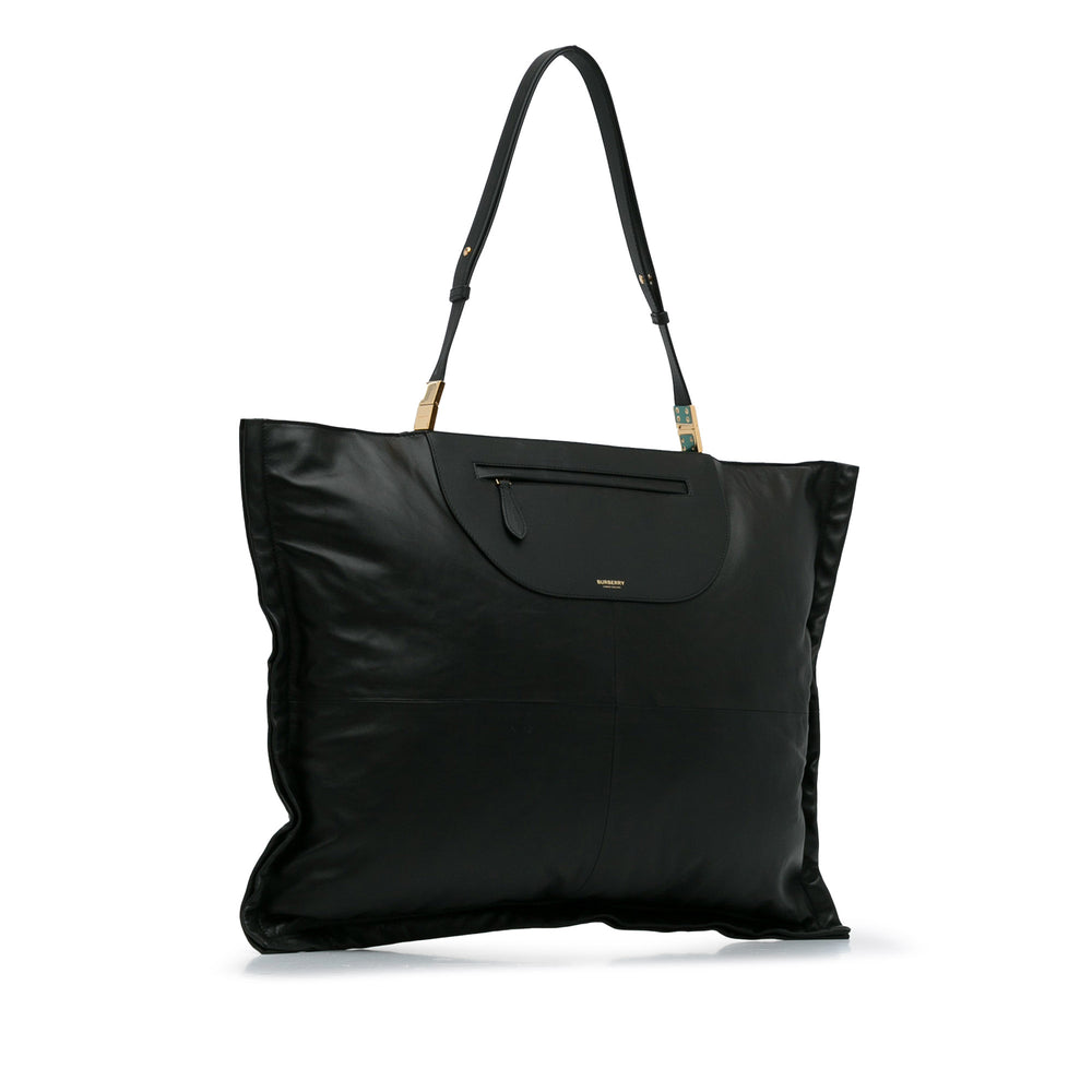 Burberry Lambskin Olympia Scarf Tote Black - GABY PARIS