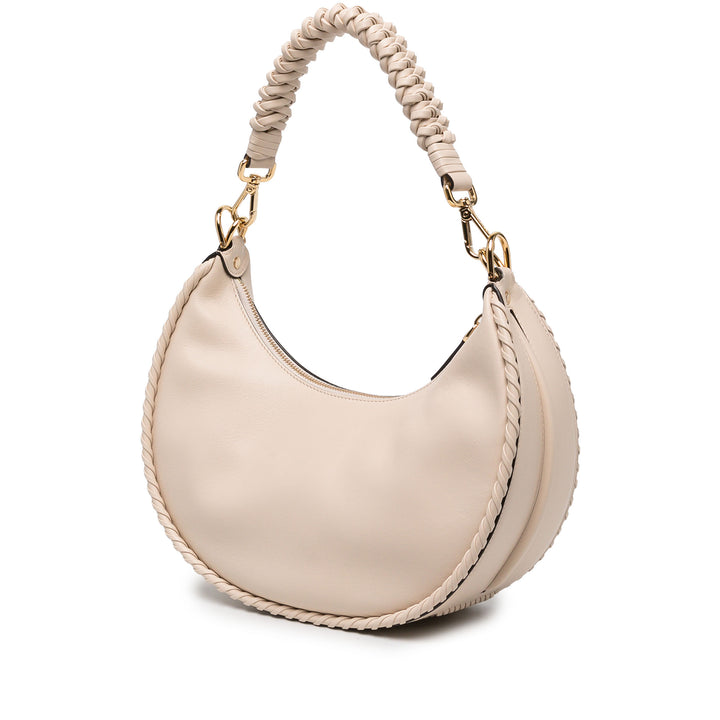 Fendi Sac porté épaule Braided Fendigraphy Hobo Petit Blanc – vue 2 – GABY PARIS