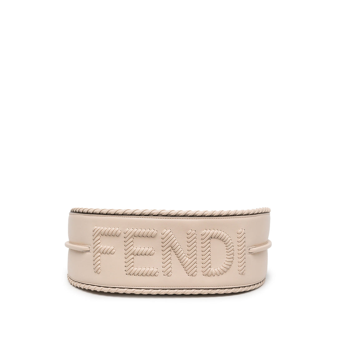 Fendi Sac porté épaule Braided Fendigraphy Hobo Petit Blanc – vue 3 – GABY PARIS