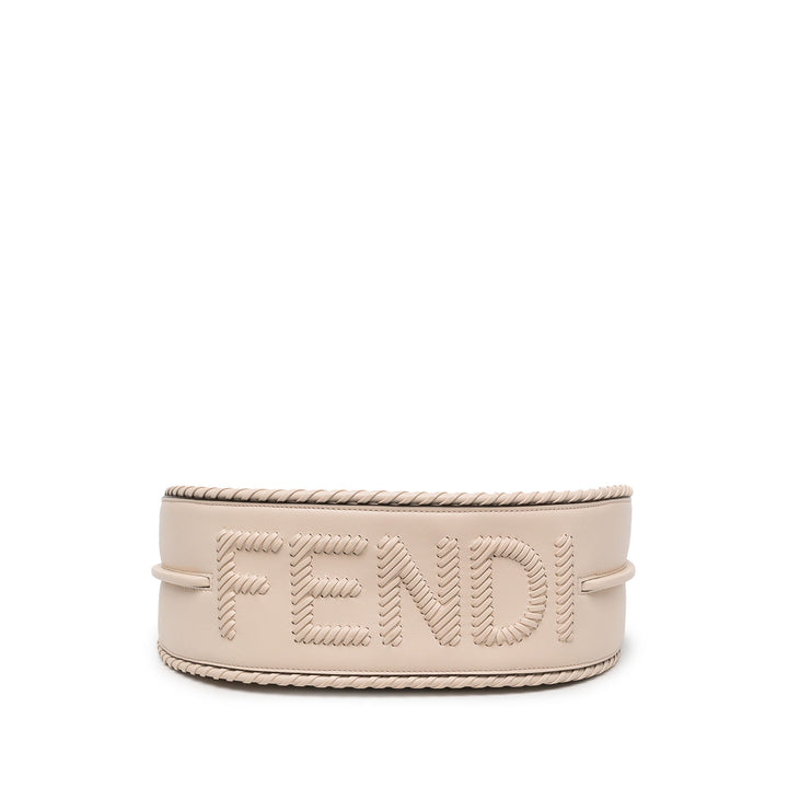 Fendi Sac porté épaule Braided Fendigraphy Hobo Petit Blanc – vue 3 – GABY PARIS