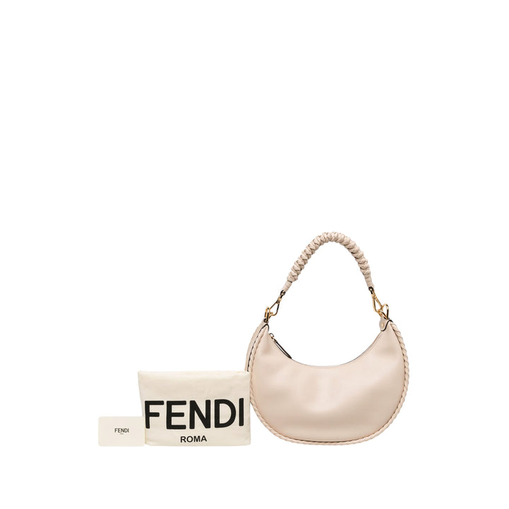 Fendi Sac porté épaule Braided Fendigraphy Hobo Petit Blanc – vue 6 – GABY PARIS