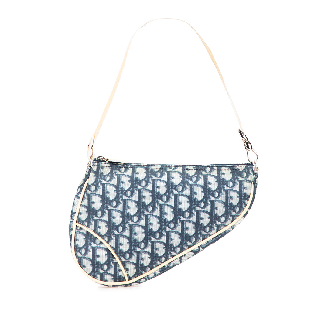 Mini Diorissimo Canvas Saddle Pochette Blue - Gaby Paris