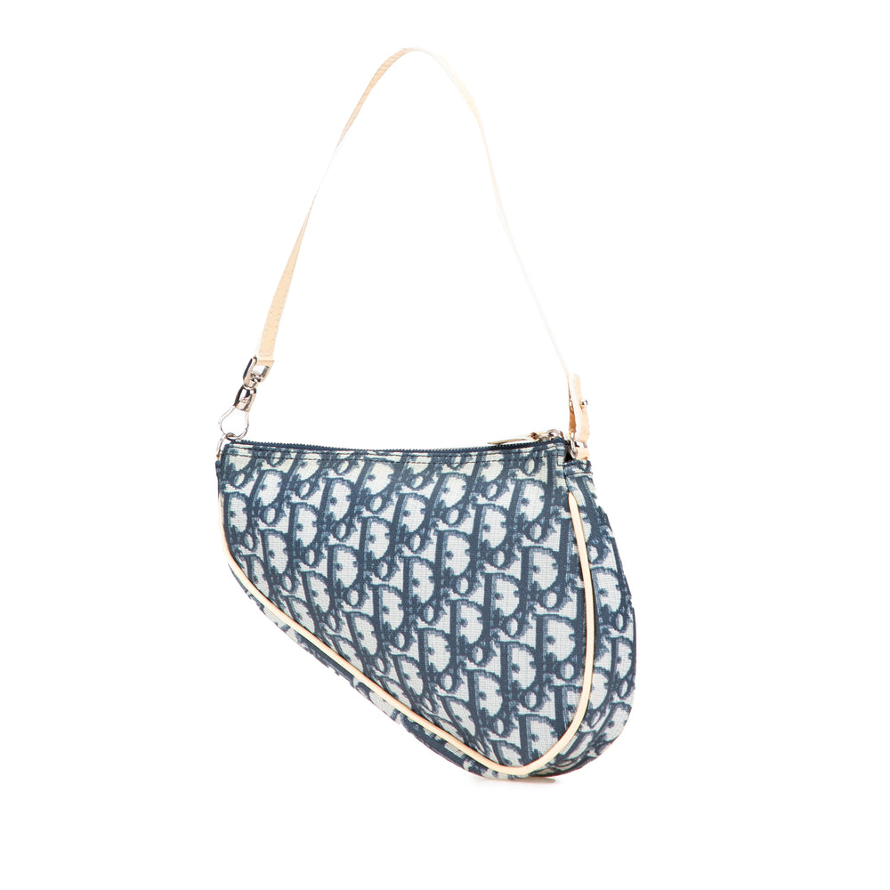 Mini Diorissimo Canvas Saddle Pochette Blue - Gaby Paris