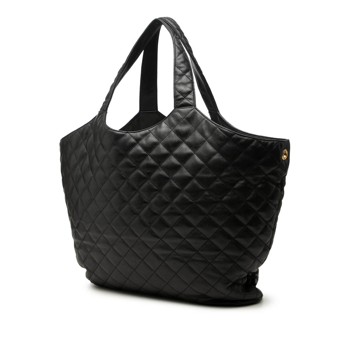 Saint Laurent Matelassé Icare Cabas Maxi Cuir d'agneau Noir – vue 2 – GABY PARIS