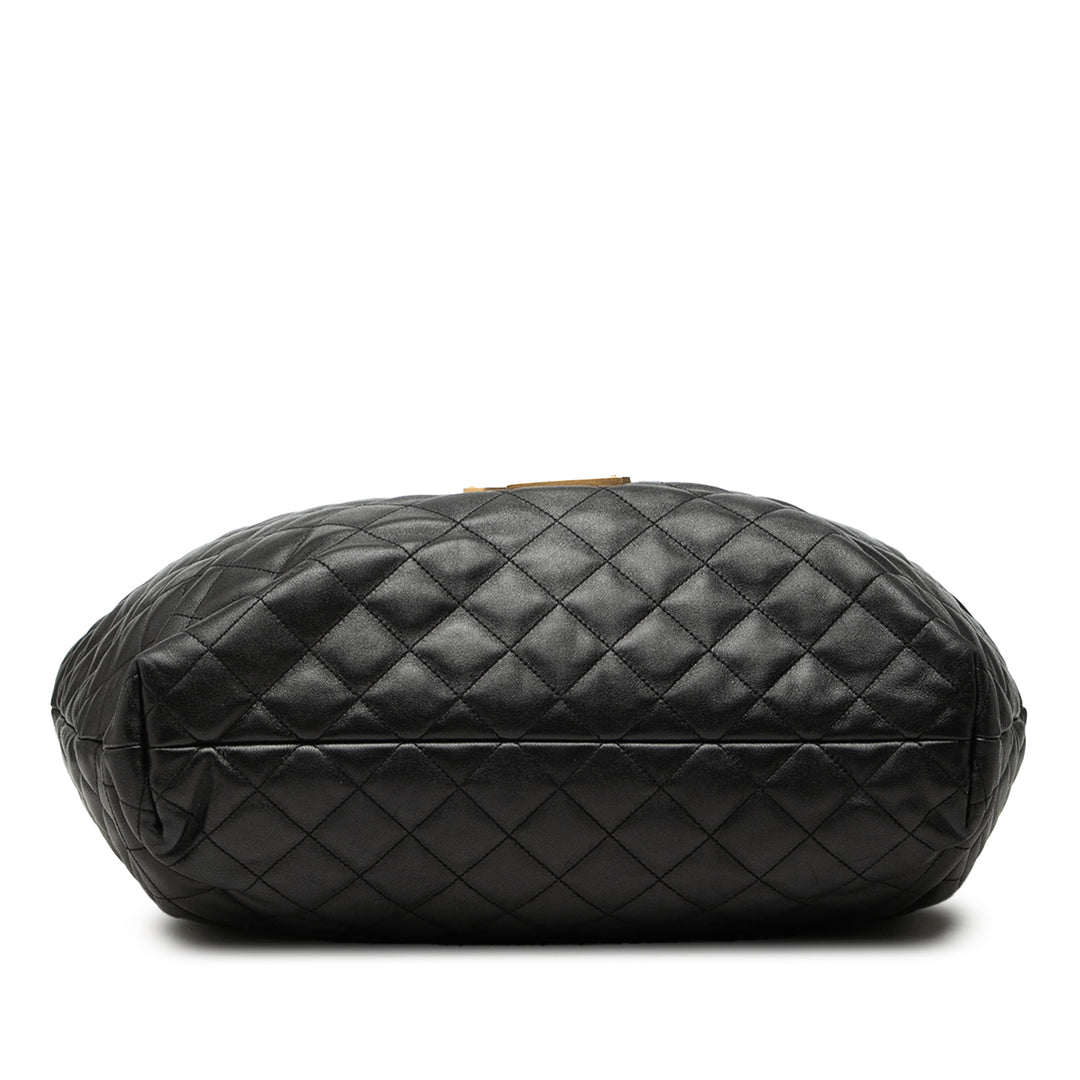Saint Laurent Matelassé Icare Cabas Maxi Cuir d'agneau Noir – vue 3 – GABY PARIS