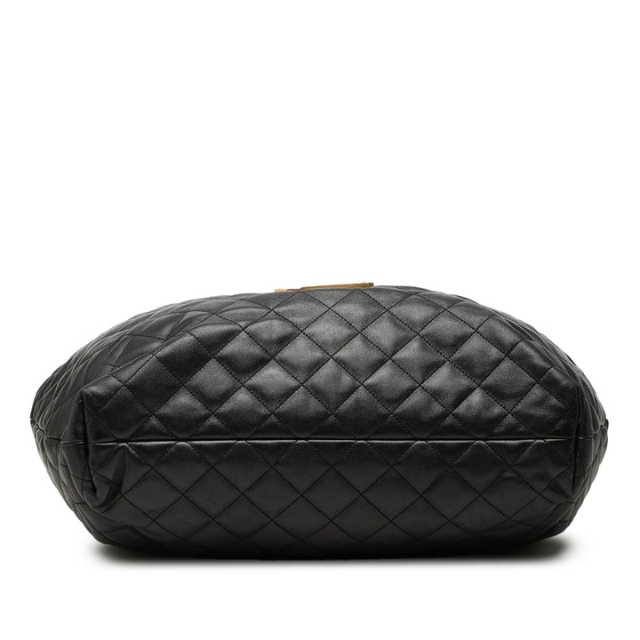 Saint Laurent Matelassé Icare Cabas Maxi Cuir d'agneau Noir – vue 3 – GABY PARIS