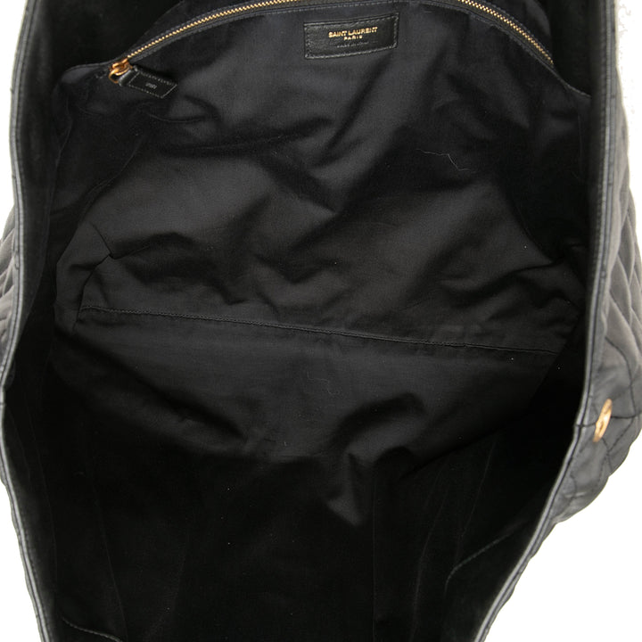Saint Laurent Matelassé Icare Cabas Maxi Cuir d'agneau Noir – vue 4 – GABY PARIS