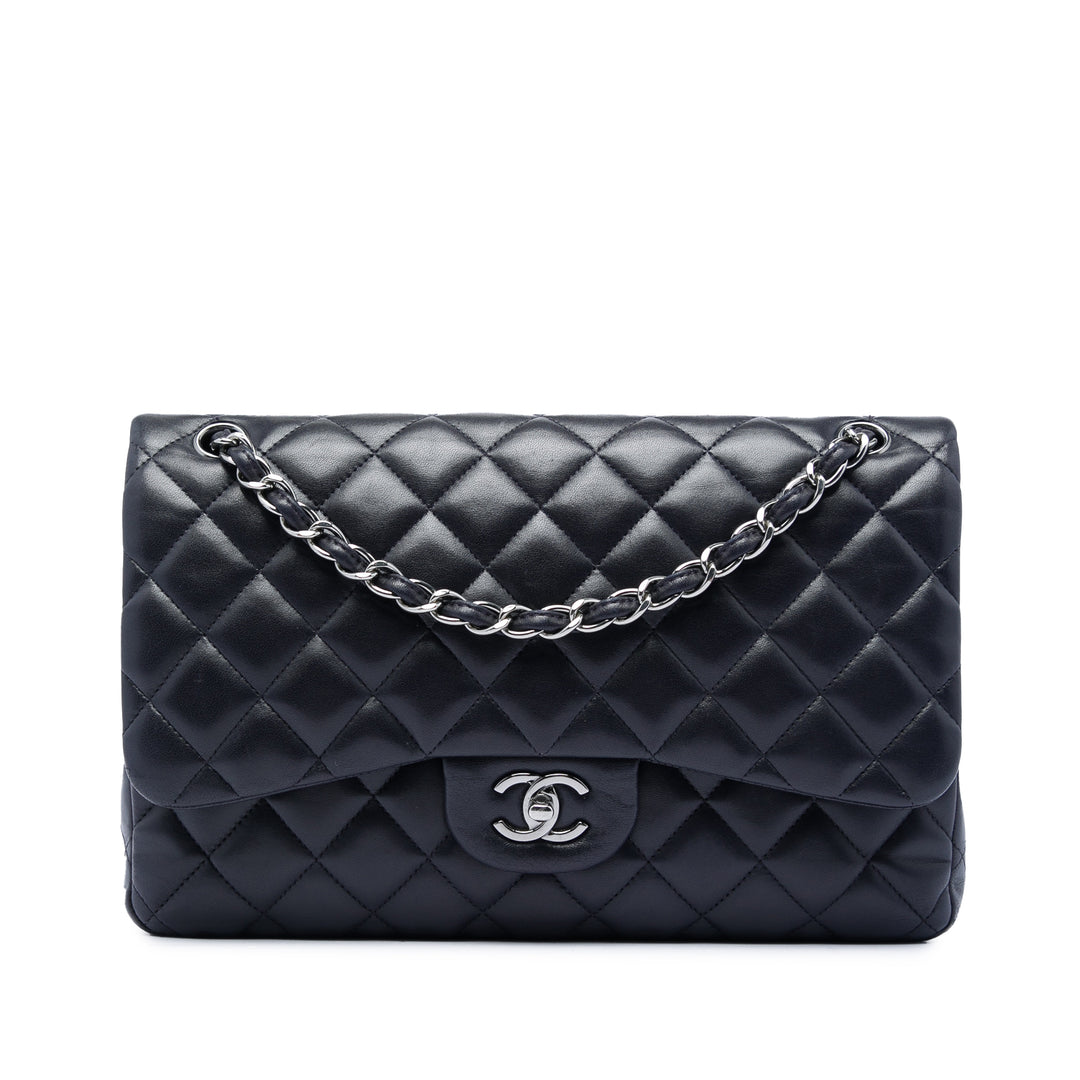 Classic Double rabat Jumbo Cuir d'agneau Bleu