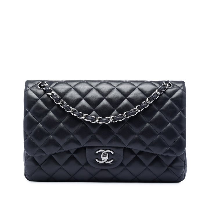 Classic Double rabat Jumbo Cuir d'agneau Bleu