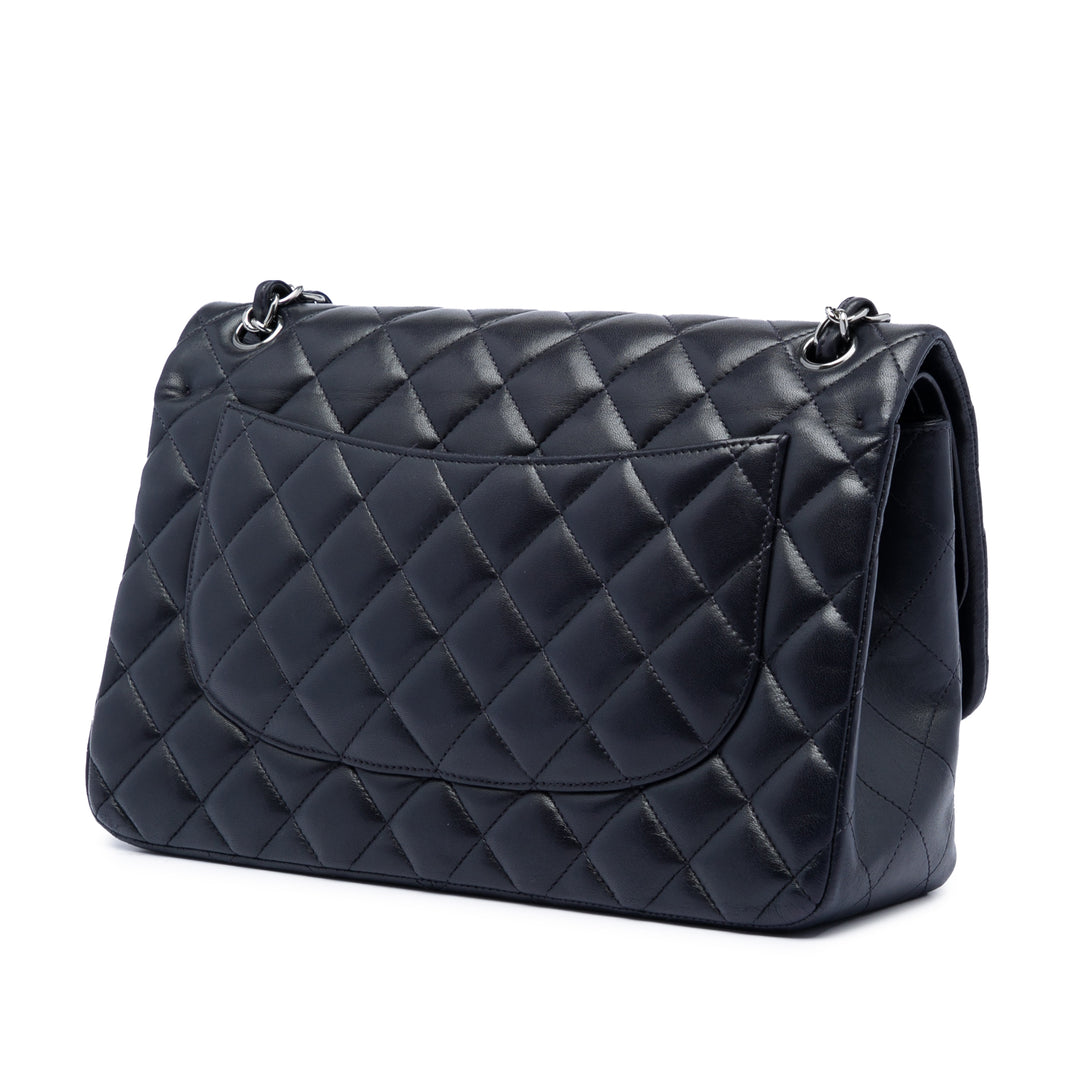 Classic Double rabat Jumbo Cuir d'agneau Bleu