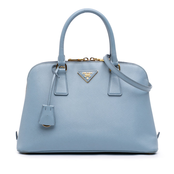 Lux Promenade Sac Moyen Saffiano Bleu